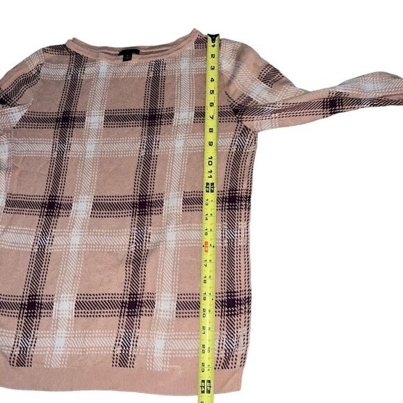 ANN TAYLOR Marled Knit White & Maroon Sweater Size M - Picture 7 of 8